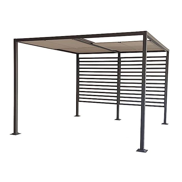 Jet-Line Gartenpavillon Amun aus Alu mit Schiebedach 3 x 4 Meter in Anthraz günstig online kaufen
