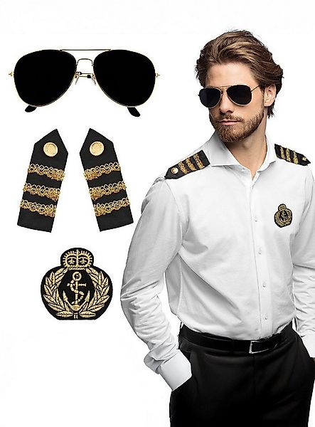 Boland Kostüm Kapitäns-Set, Verwandelt jedes weiße Hemd in eine Kapitänsuni günstig online kaufen