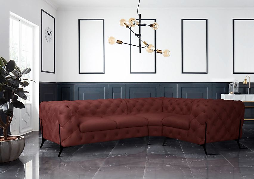Home affaire Chesterfield-Sofa "Amaury L-Form" moderne Chersterfield-Optik, günstig online kaufen