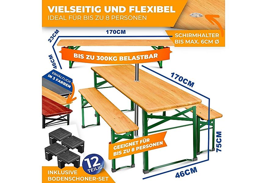 KESSER Bierzeltgarnitur 3 teiliges-Set, Festzeltgarnitur, 170cm, Klappbar, günstig online kaufen