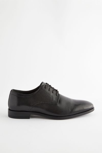Next Unifarbene Derby-Schuhe aus Leder Schnürschuh günstig online kaufen
