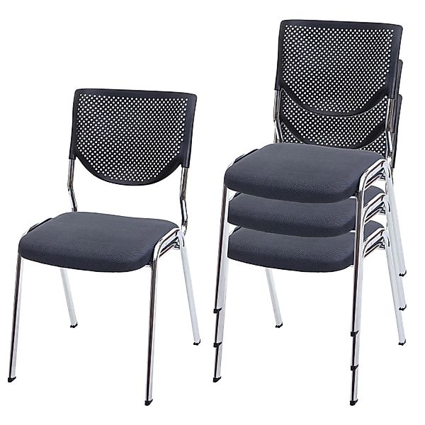 PROREGAL Besucherstuhl 4er-Set 83x49x58cm Sitzhöhe 46cm Stoff/Textil Sitz D günstig online kaufen