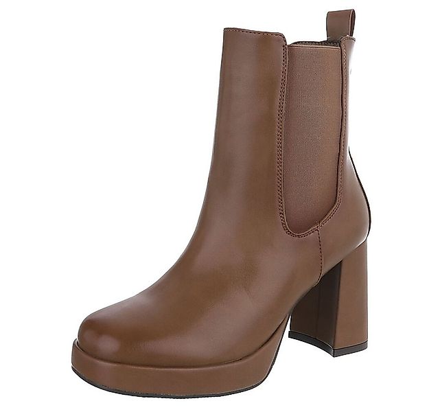 Ital-Design Elegante Chelsea-Stiefel mit Blockabsatz für Damen High-Heel-St günstig online kaufen