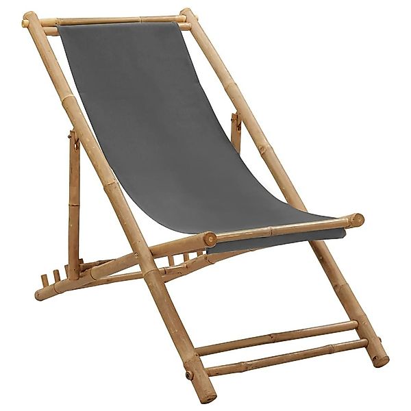 vidaXL Gartenstuhl Liegestuhl Bambus und Canvas günstig online kaufen