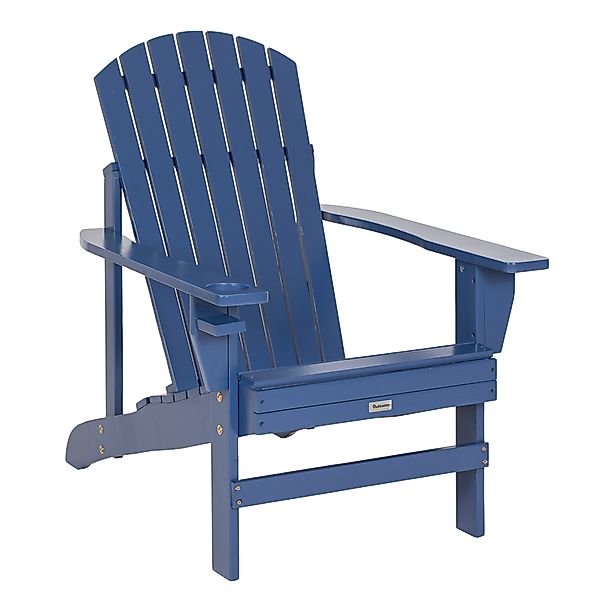 Outsunny Gartenstuhl Adirondack-Gartenstuhl mit Becherhalter (Terrassenstuh günstig online kaufen