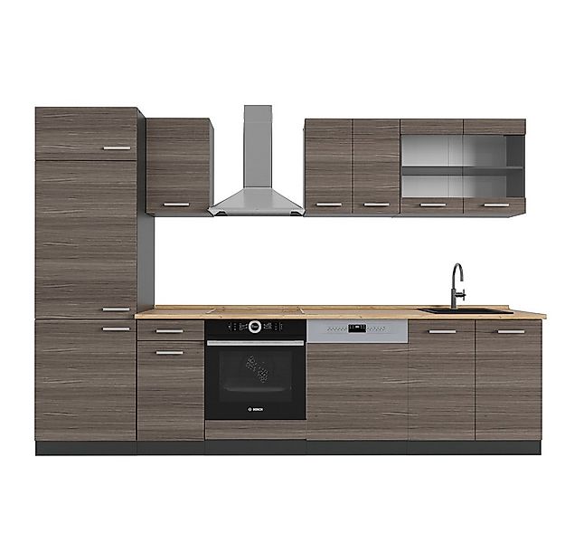 Vicco Küchenzeile R-Line, Edelgrau/Anthrazit, 300 cm ohne Arbeitsplatte günstig online kaufen