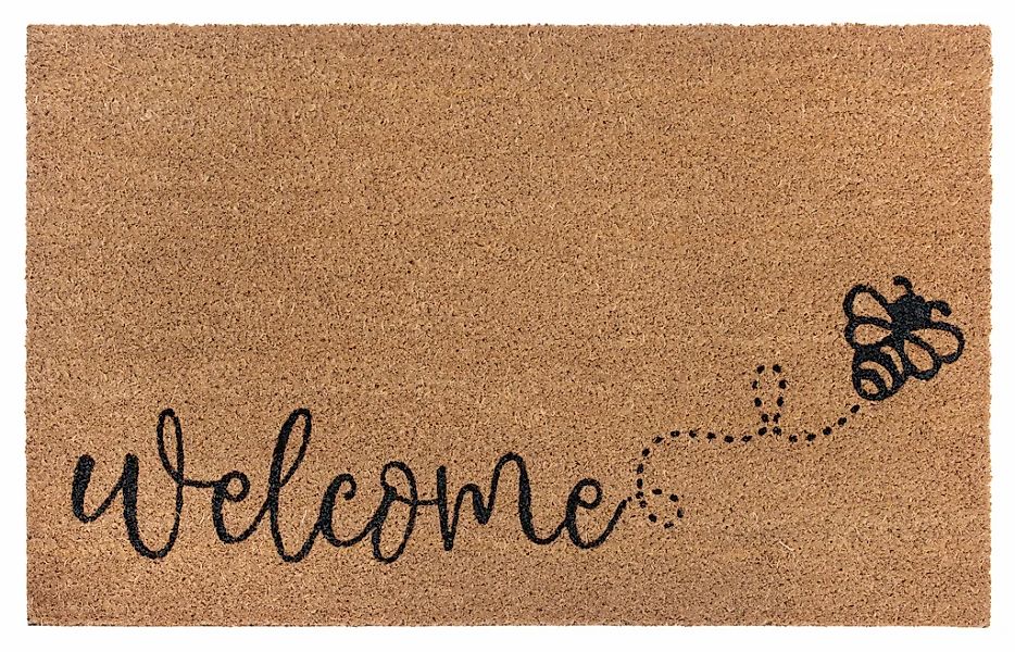 HANSE Home Fußmatte "Kokos Bee Welcome, Türmatte" rechteckig 15 mm Höhe Kok günstig online kaufen