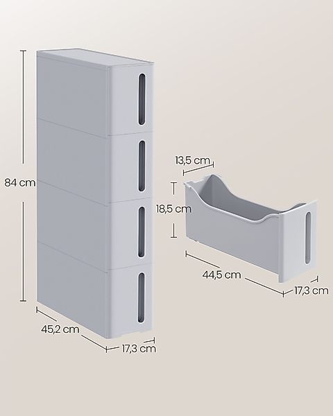 SONGMICS Beistellwagen Nischenregal mit Rollen, Rollwagen, günstig online kaufen