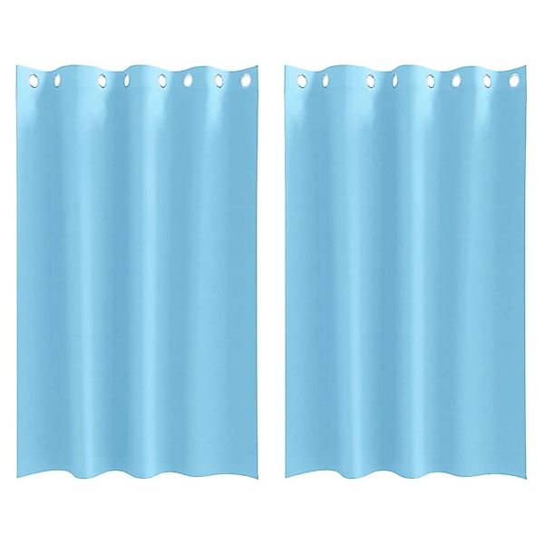 vidaXL Verdunkelungs-Vorhänge mit Ringen Himmelblau Polyester 4107324 günstig online kaufen