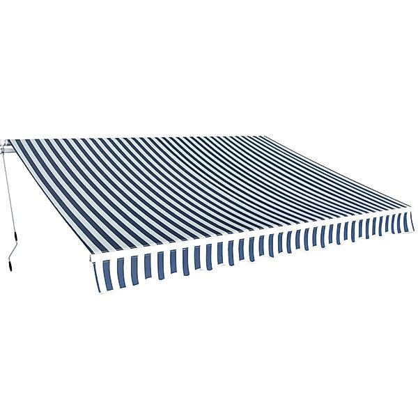 furnicato Gelenkarmmarkise 350 cm Blau/Weiß günstig online kaufen