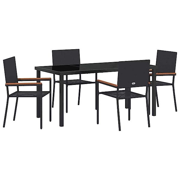 vidaXL Garten Essgruppe 5-Tlg Schwarz Poly Rattan 3379705 günstig online kaufen