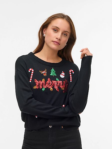 Vero Moda Weihnachtspullover "VMGLITTER LS O-NECK XMAS BOX" günstig online kaufen