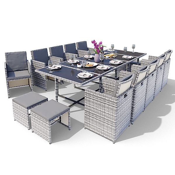 Swing&Harmonie Garten-Essgruppe Poly Rattan Sitzgruppe Esstisch günstig online kaufen