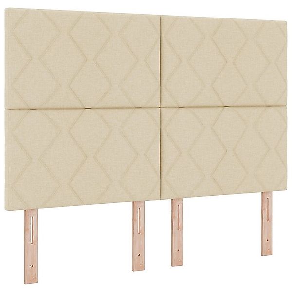 vidaXL Bett Boxspringbett mit Matratze Creme 140x190 cm Stoff (1-tlg) günstig online kaufen