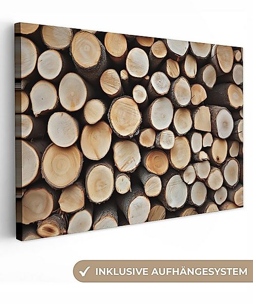 OneMillionCanvasses® Leinwandbild Holz - Baumstämme - Textur, Fotodruck (1 günstig online kaufen