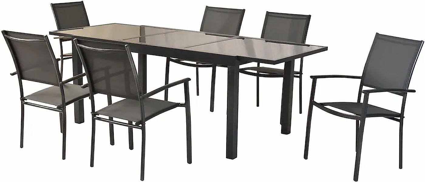 MERXX Garten-Essgruppe ""Milano"", (Set, 7 tlg.), Sessel stapelbar, Tisch a günstig online kaufen