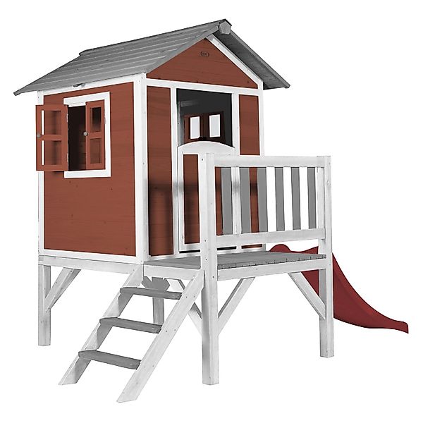 Axi Spielhaus Lodge XL Skandinavisches Rot Rutsche Rot günstig online kaufen