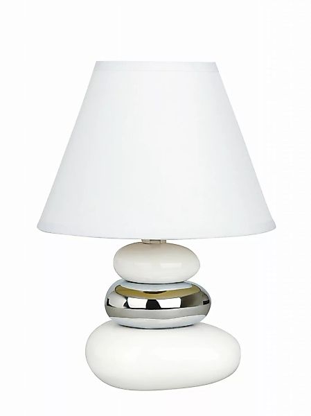 Tischlampe Weiß Chrom E14 Keramik Salem günstig online kaufen