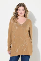 MIAMODA Strickpullover Pullover A-Linie Metallic-Marmormuster günstig online kaufen