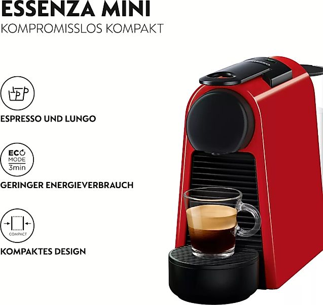 Nespresso Kapselmaschine »Essenza Mini EN85.R von DeLonghi, Red«, inkl. Wil günstig online kaufen
