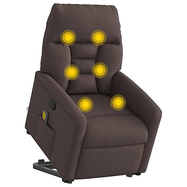 vidaXL Massagesessel mit Aufstehhilfe Dunkelbraun Stoff 3303047 günstig online kaufen