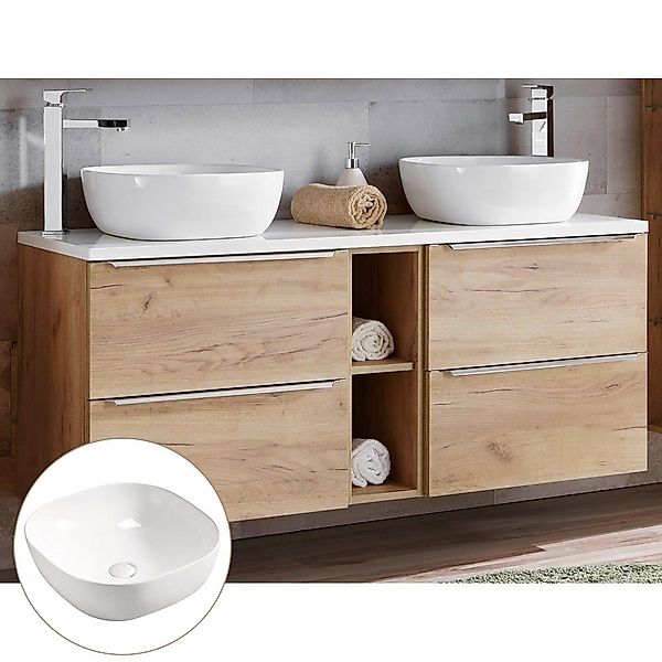 Lomadox Waschtisch TOSKANA-56, Unterschrank 140cm 2 günstig online kaufen