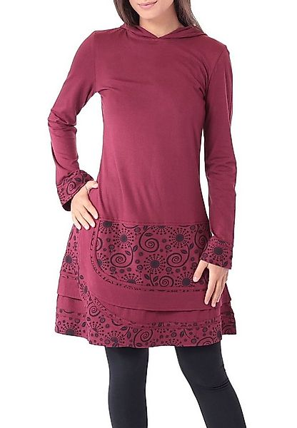 PUREWONDER Sweatkleid Elfenkleid aus Baumwolle mit Zipfelkapuze Nr. 186 Rot günstig online kaufen