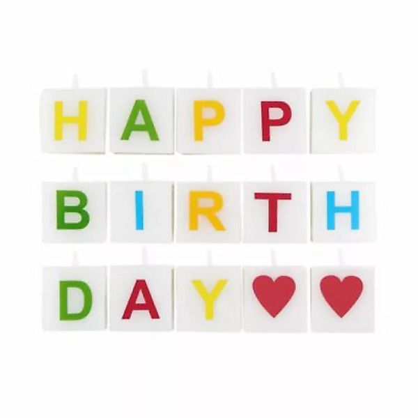 BUTLERS LOVE LETTERS Kerze Happy Birthday 15 tlg. bunt günstig online kaufen