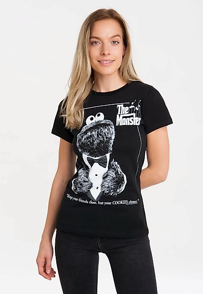 LOGOSHIRT T-Shirt "Sesamstrasse - Krümelmonster Pate" mit lizenziertem Prin günstig online kaufen