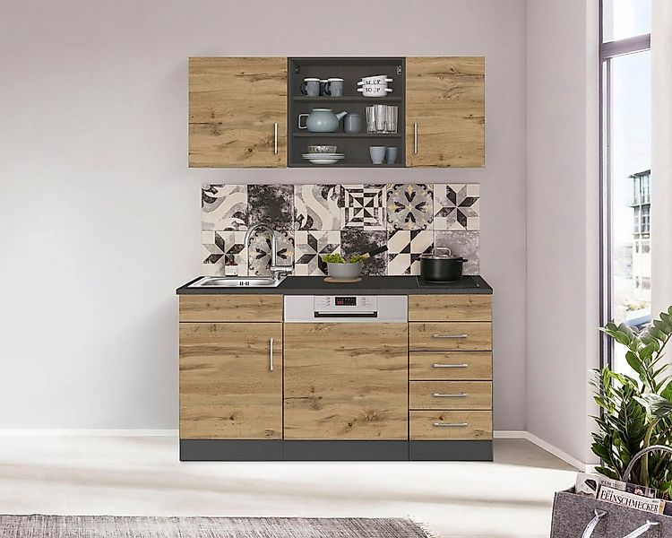 KOCHSTATION Pantryküche KS-Mali, Breite 150 cm, mit E-Geräten günstig online kaufen