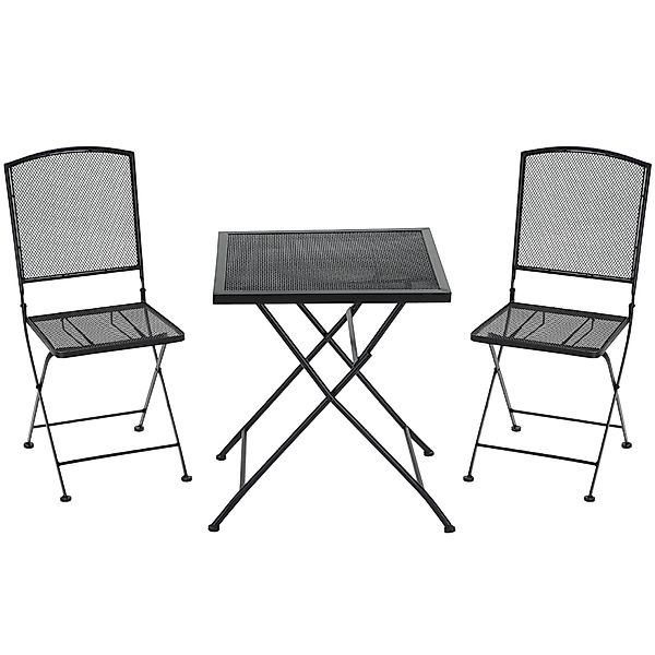 Outsunny Garten Sitzgruppe Bistro-Set 3 Personen mit 1 Tisch und 2 faltbare günstig online kaufen