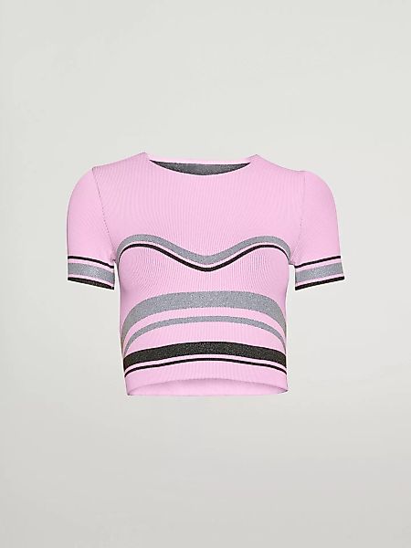 Wolford - Shaping Stripes Crop Top, Frau, prisma pink/silver/black, Größe: günstig online kaufen