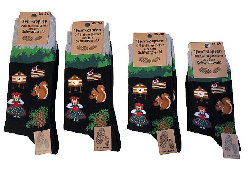 Mein Style Freizeitsocken Schwarzwaldsocken Fun Zapfen (1-Paar, 1 Paar) günstig online kaufen