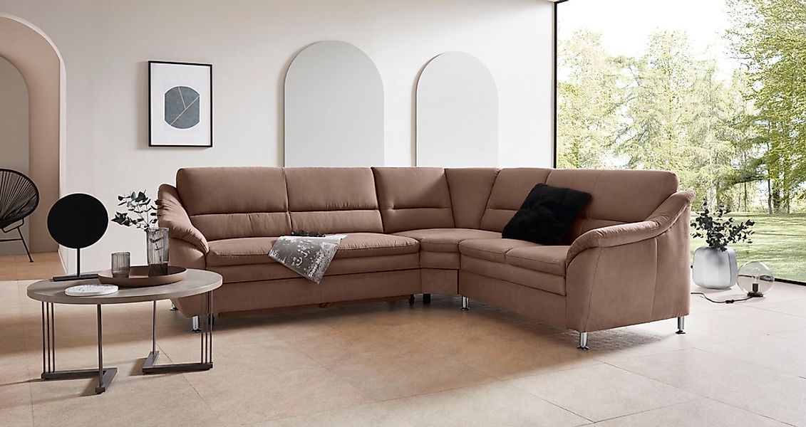Home affaire Ecksofa "Cardoso L-Form" mit Trapezecke für mehr Sitzkomfort, günstig online kaufen