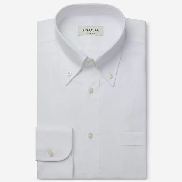 Hemd  einfarbig  weiß baumwolle oxford, kragenform  button-down-kragen günstig online kaufen