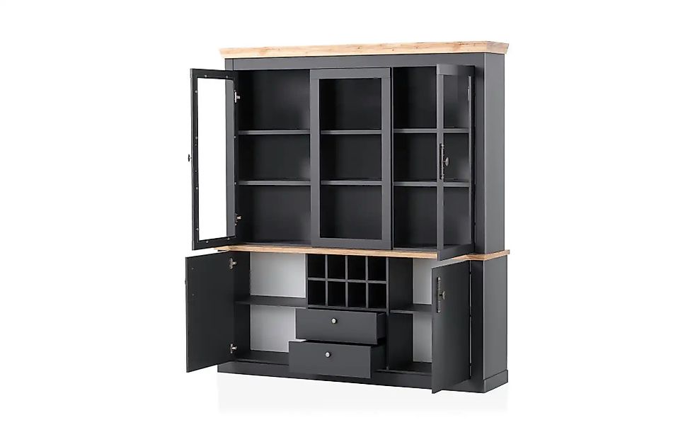 Vitrine  Calella ¦ grau ¦ Maße (cm): B: 184 H: 205 T: 44.0 Schränke > Vitri günstig online kaufen