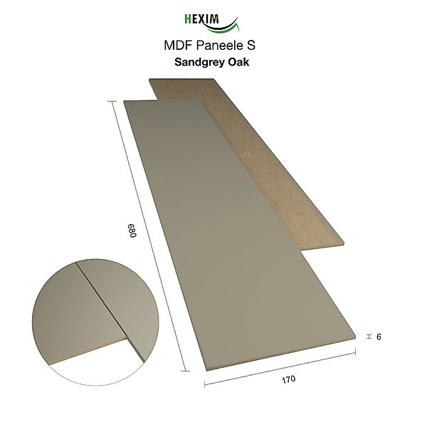 Hexim Wanddekoobjekt Sandgrey (Paneele aus MDF günstig online kaufen