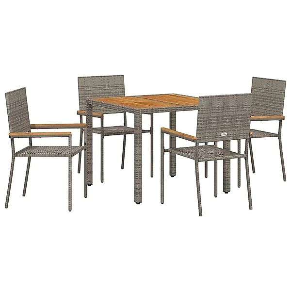 vidaXL Garten Essgruppe 5-Tlg Grau Poly-Rattan 3365405 günstig online kaufen