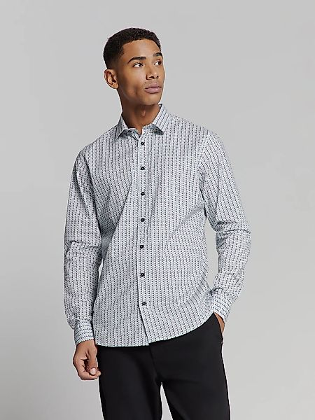 NO EXCESS Langarmhemd "No Excess Bedrucktes hemd" günstig online kaufen