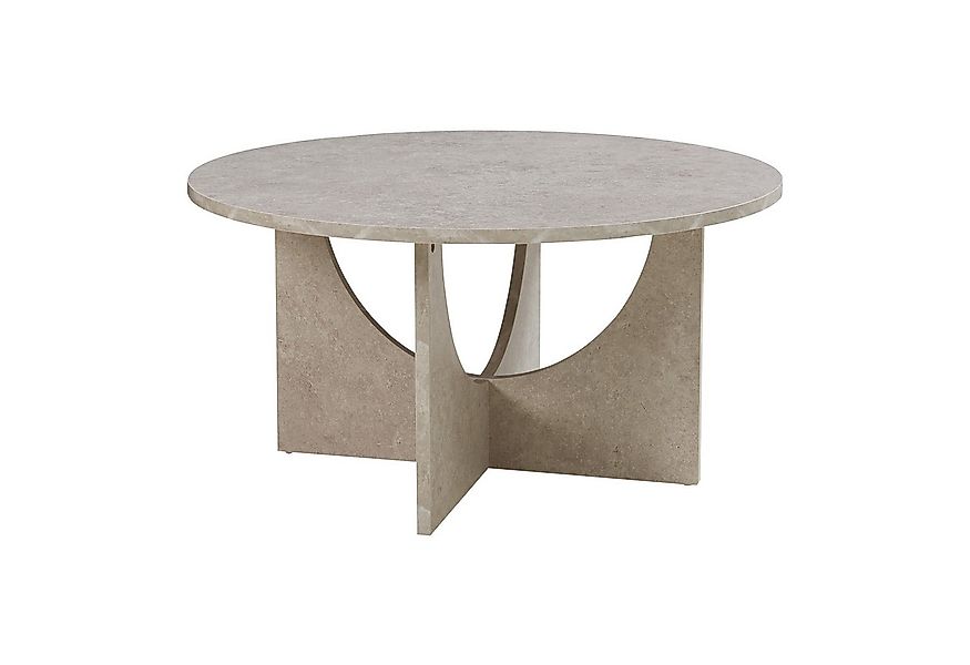 en.casa Couchtisch, »Rindal« rund 80 x 42 cm Betonoptik, hell günstig online kaufen