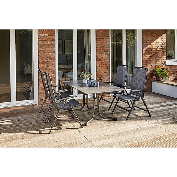Siena Garden Dining-Set Livorno 5-teilig 4 x Klappsessel 1 x Klapptisch günstig online kaufen