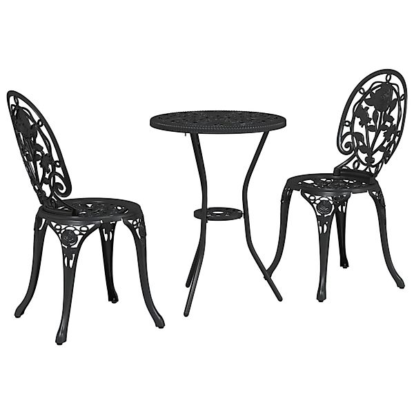vidaXL Garten Bistro Set 3-Tlg Schwarz Aluminium 42002387 günstig online kaufen