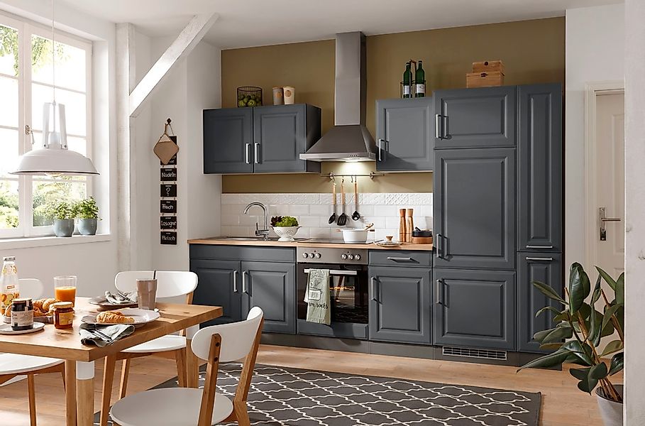 KOCHSTATION Küchenzeile "KS-Stockholm", Breite 300 cm, mit hochwertigen MDF günstig online kaufen