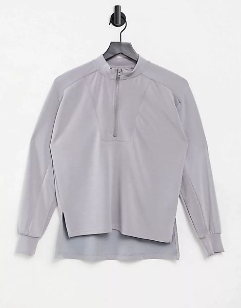 Pieces – Premium – Sweatshirt aus weich fallendem Modal mit halbem Reißvers günstig online kaufen