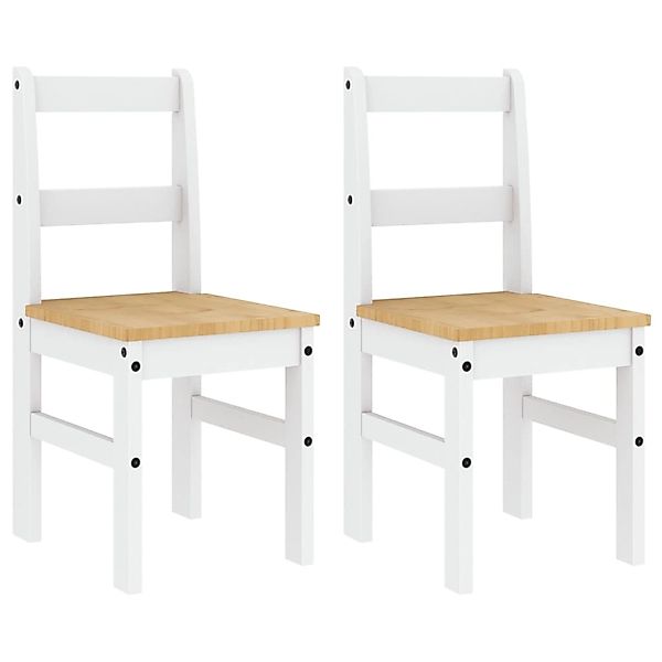 vidaXL Essstühle 2 Stk Panama Weiß 40x46x90 cm Massivholz Kiefer 4005731 günstig online kaufen