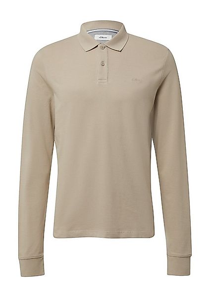 s.Oliver Langarmshirt Polo-Shirt Langarm-Poloshirt aus Baumwoll-Piqué mit B günstig online kaufen