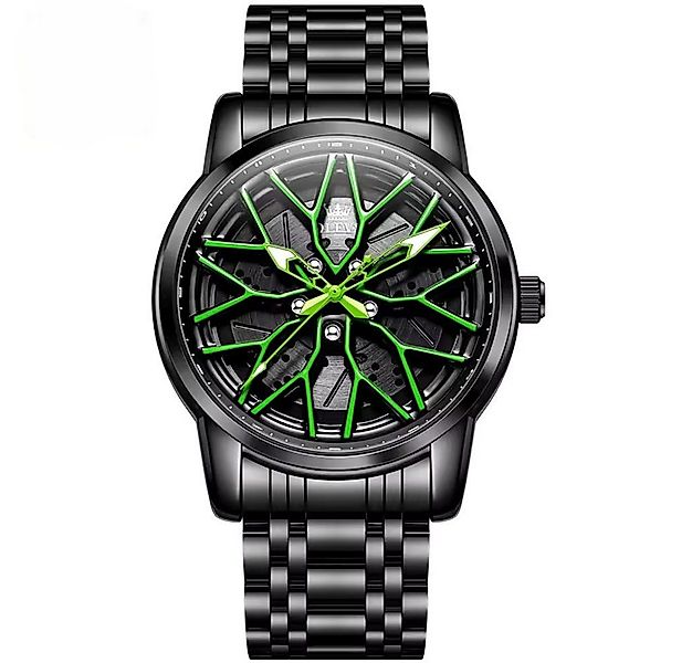 OLEVS Quarzuhr Felgenuhr Olevs Motorsport Herren Armbanduhr im 3D Felgendes günstig online kaufen