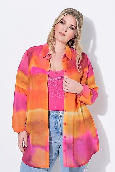 MIAMODA Longbluse Bluse A-Linie Chiffon Punkte/floral günstig online kaufen