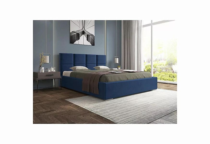 Beautysofa Polsterbett Axel (Doppelbett aus Velours-Bezug, Bett mit Holzges günstig online kaufen