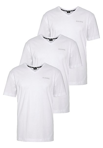 H.I.S V-Shirt (3-er Pack) Kurzarm, Slim günstig online kaufen